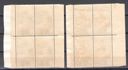 1949 SAN MARINO, Serie Paesaggi, Nr. 342/355,16 Werte in wunderschönen Viererblöcken, inklusive der 2 Zusatzwerte, postfrisch**