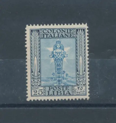 1924-29 LIBYEN, Gemälde 25 Cent hellblau und himmlisch, sehr gute Zentrierung, postfrisch **