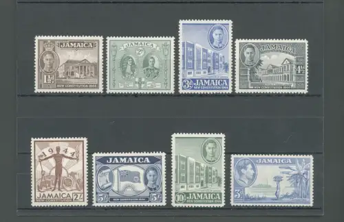 1945-46 JAMAIKA, Neue Verfassung, Stanley Gibbons Nr. 134-40, MH*