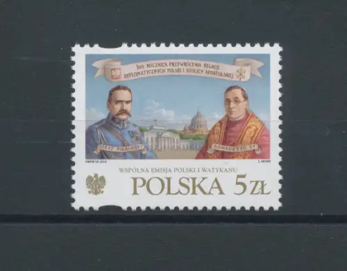 2019 Polen - Beziehungen zwischen dem Heiligen Stuhl und Polen - Gemeinsame Ausgabe mit dem Vatikan Nr. 1832 - postfrisch **