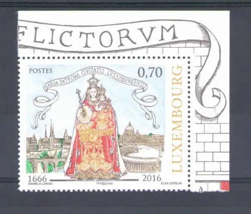 2016 Luxemburg, 1 Wert, Gemeinschaftsausgabe mit Vatikan postfrisch **