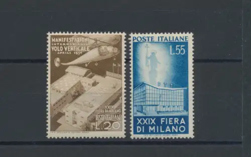 1951 Italien - Republik, Messe Mailand, 2 Werte, Nr. 657/58, postfrisch**
