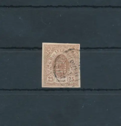 1859 - 63 LUXEMBURG - Nr. 8 - 25 Cent Bruno GEBRAUCHT Olive Abkürzung