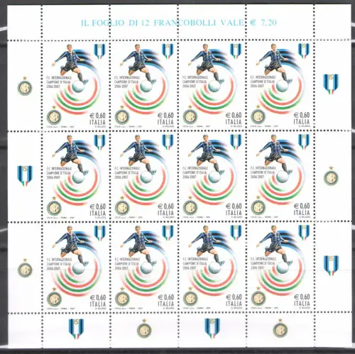2007 Italien - Republik, Minifoglio Inter Campione, Sächsischer Katalog Nr. 19, postfrisch **