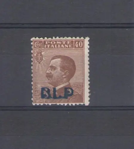 1921 Königreich Italien, BLP Nr. 4A, 40 Cent braun, Aufdruck hellblau schwarz, Zentrierung gut, postfrisch** - Zertifikat Chilio