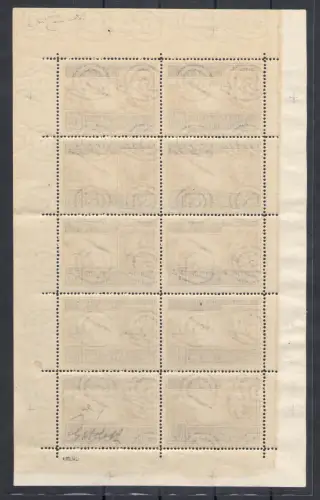 1947 SAN MARINO, Amerikanisches Kleinblatt, Nr. 15 - Signiert Giulio Bolaffi und Garantiestempel - Wunderschön ohne Falten - MNH ** Raybaudi Gold Zertifikat