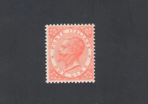 1863 Königreich Italien, 2 Lire hellscharlachrot, Nr. L 22, Tiratura De La Rue, MNH** - Signiert Massimo De Simoni - Stammt aus Viertelspalt