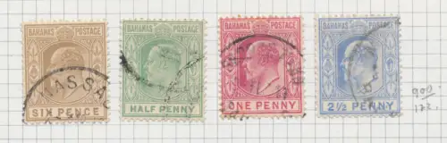 1906 BAHAMAS - SG 71/74 - King Edward - 4 Werte - GEBRAUCHT