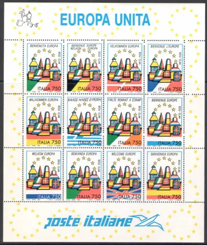 1993 Italien - Republik, Vereinigtes Europa - Blatt Nr. 16 - postfrisch **