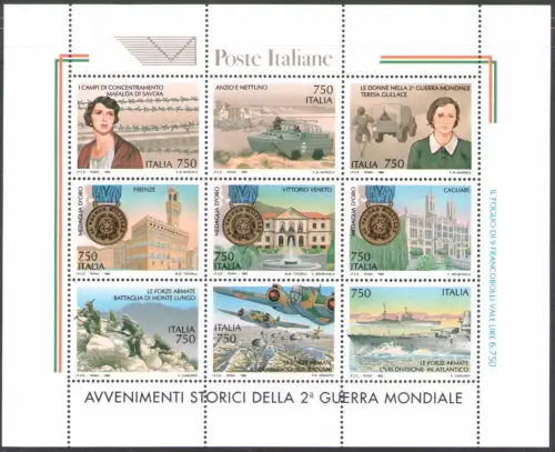 1995 Italien - Republik, Historische Ereignisse Zweiter Weltkrieg - Blatt Nr. 18 - postfrisch **
