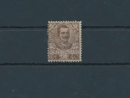 1901 Königreich Italien, Floral Nr. 74, 40 Cent braun, postfrisch ** - Zertifikat Enzo Diena