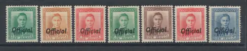 1938-51 NEUSEELAND - Stanley Gibbons Nr. O134/O140 - Offizielle Briefmarken - MNH** - MH*