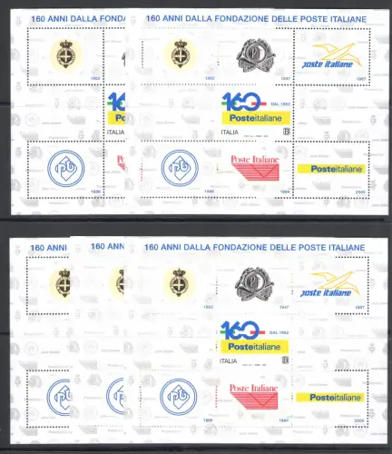 2022 Italien - Republik, 160 italienische Poststiftung mit Fehler - postfrisch ** - Lot von 5 Exemplaren