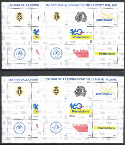 2022 Italien - Republik, 160 italienische Poststiftung mit Fehler - postfrisch ** - Lot von 4 Exemplaren