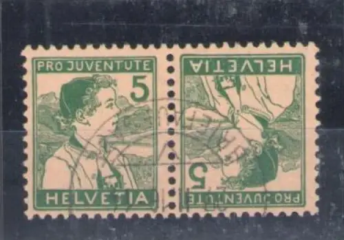 1916 SCHWEIZ, Pro Juventute, Tete Beche k11 - gebraucht