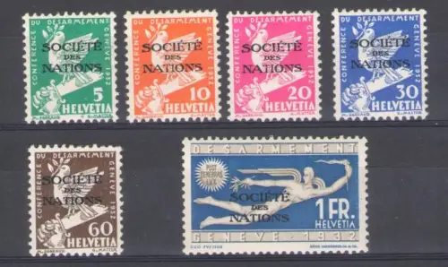 1932 SCHWEIZ, Societè des Nations - Nr. 78/83 - MH*