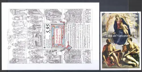 2018 Vatikan, 28 Werte + 4 Zettel + 1 Heft + 4 Kleinblätter