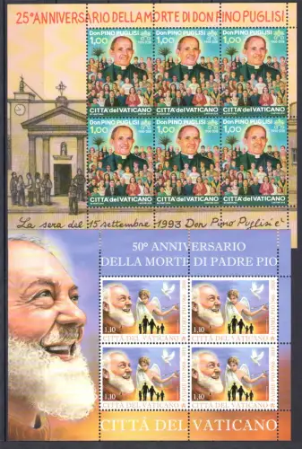 2018 Vatikan, 28 Werte + 4 Zettel + 1 Heft + 4 Kleinblätter