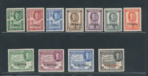 1951 Somaliland - Bildnis Georg VI. - Neue Währung - Stanley Gibbons Nr. 125/135 - 11 Werte - postfrisch**