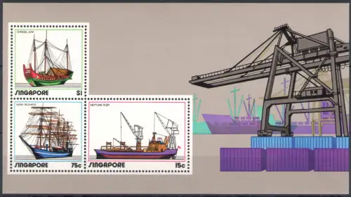 1972 Singapur - Yvert Katalog Blatt Nr. 4 - Schiffe - postfrisch **