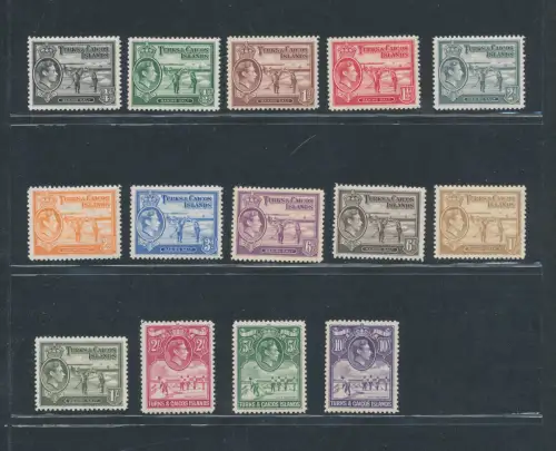 1938-45 Turks- und Caicosinseln - Stanley Gibbons Nr. 194/05 - Bildnis Georg VI., 14 Werte postfrisch **