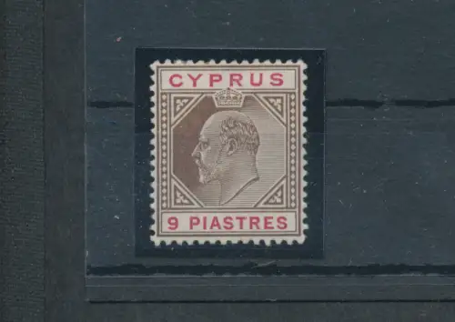 1902-04 Cipro, Stanley Gibbons Nr. 56 - 9 Piastre brown and carmine - MH*