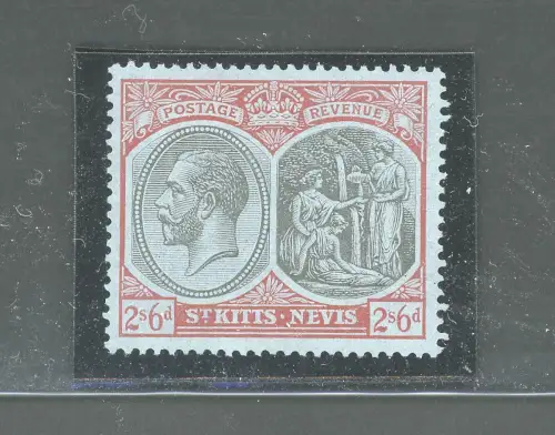 1921-29 ST. KITTS NEVIS, Stanley Gibbons n. 47b - 2s.6d. schwarz-rot - postfrisch**