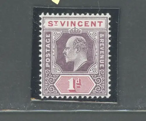 1904-11 ST. VINCENT - Stanley Gibbons Nr. 86 - 1d. stumpf lila und karminrot - postfrisch**