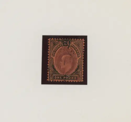 1907-11 Southern Nigeria, Stanley Gibbons Nr. 44, 1 Pfund lila und schwarz, Edoardo VII - Gebraucht