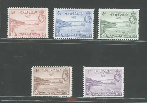 1938 Papua - Stanley Gibbons Nr. 158-62 - 50. British Possessive Anniversary - 5 Werte - MNH **