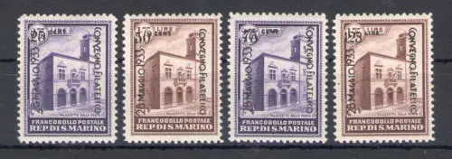 1933 SAN MARINO - Palazzetti Sopraspampati Convegno Philatelico - Nr. 176-79 - 4 Werte - MNH **