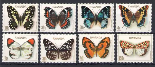1978 Ruanda, Schmetterlinge - Yvert Nr. 868-75 - 8 Werte - postfrisch **