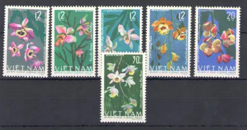1966 Nordvietnam - Yvert Nr. 482-87 - Blumen - 6 Werte - postfrisch **