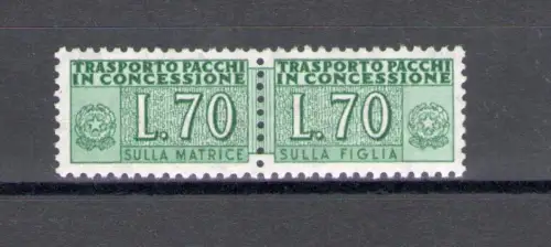 1966 Italien - Republik, Konzessionspakete 70 Lire grün Nr. 15 - postfrisch **
