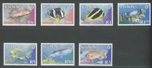 2003 Seychellen - Yvert Nr. 864-70 - Fische - 14 Werte - Komplette Serie 7 Werte - postfrisch **