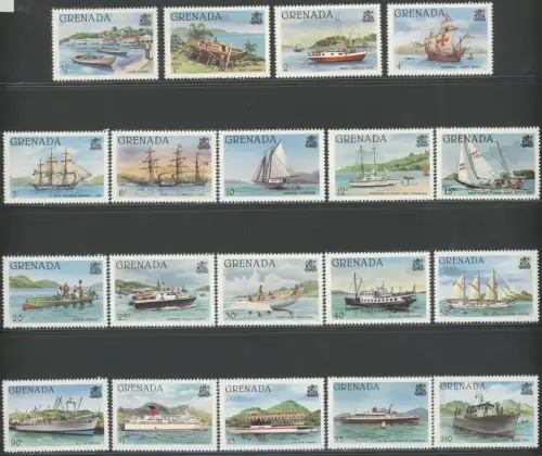 1980 Grenada - Stanley Gibbons Nr. 931-49 - Ordentliche Serie - Schiffe - 19 Werte - MNH **