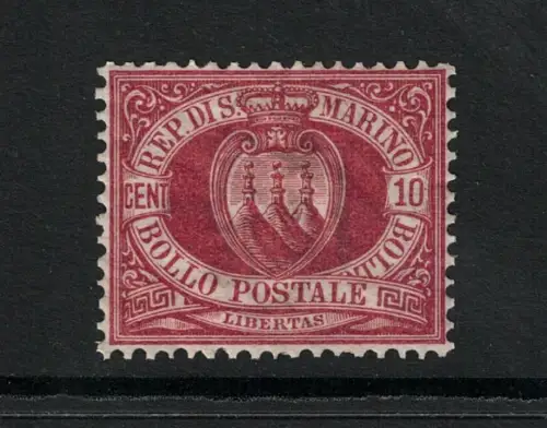 1892-94 SAN MARINO, Sächsischer Katalog # 28, 10 Cent rotbraun, postfrisch**