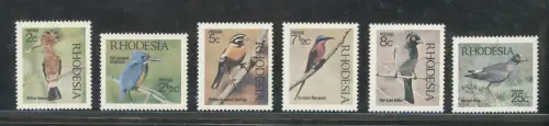 1971 Rhodesien - Yvert et Tellier Nr. 202-07 - Oiseaux Rhodesisiens - 6 Werte - postfrisch **