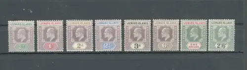1902 Leeward Islands - Stanley Gibbons Nr. 20-27 - Serie unvollständig - MH*
