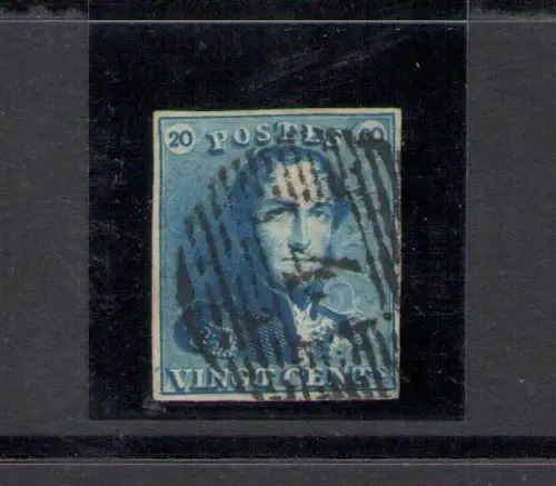 1849 Belgien - Yvert Nr. 2 - König Leopold I. - GEBRAUCHT MIT SEHR GUTEN MARGEN