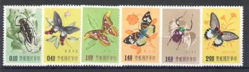 1958 Formosa - China Taiwan - Schmetterlinge und Insekten - Mi.Katalog Nr. 282-87 - 6 Werte - postfrisch **
