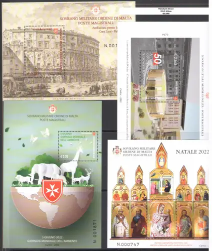 2022 Smom, postfrisch, kompletter Jahrgang 39 Werte + 8 Zettel - postfrisch**