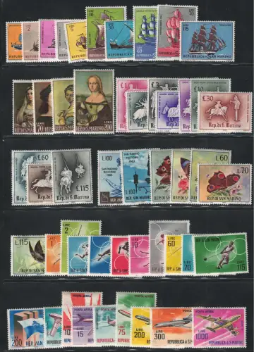 1963 San Marino, kompletter Jahrgang 51 Werte, neu und einwandfrei, postfrisch **