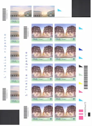 2021 Italien, Minifogli da 10, Serie Turistica, L'Italia Riparte, 6 Werte, postfrisch **