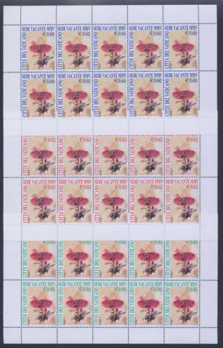 2005 Vatikan, Sitz frei, 3 Kleinblätter mit 10 Werten Nr. 1379/81, postfrisch**