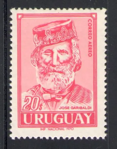 1970 Uruguay, Luftpost - 20 $ Rosso, Garibaldi, 1 Wert, postfrisch **