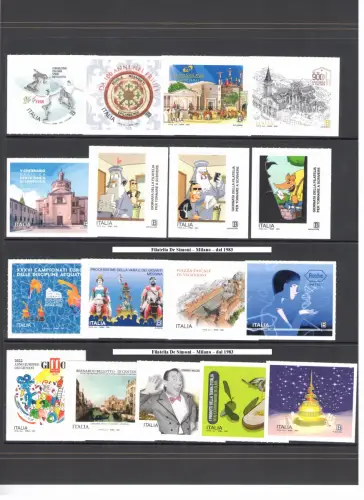 2022 Italien Republik, 90 Werte + 4 Zettel + 2 Miniblätter - postfrisch **