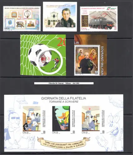 2022 Italien Republik, 90 Werte + 4 Zettel + 2 Miniblätter - postfrisch **