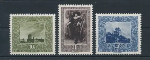 1951 Liechtenstein, # 263/65, Gemälde, Gemälde, 3 Werte, postfrisch**