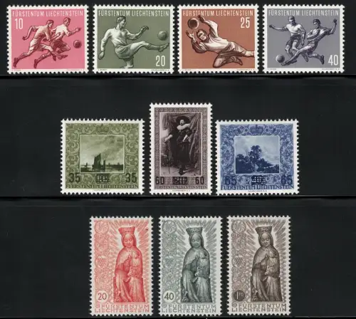 1954 LIECHTENSTEIN, kompletter Jahrgang Nr. 284/293, 10 Werte, postfrisch**
